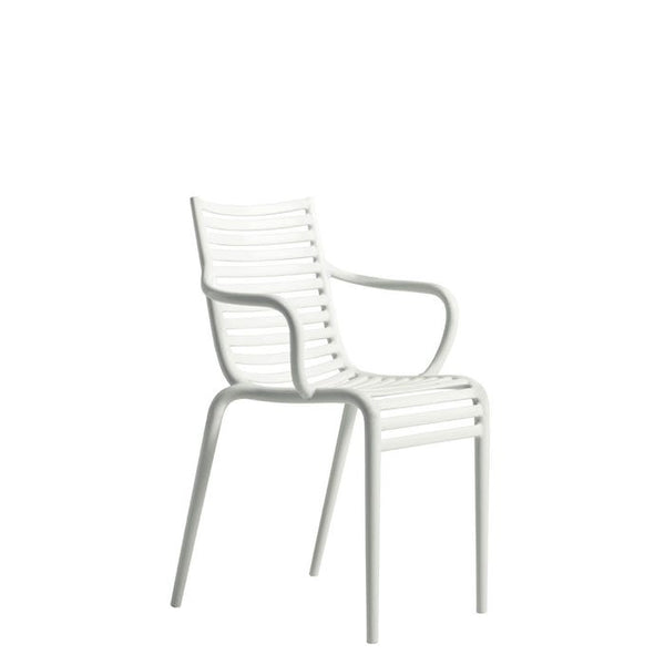 Chaise Pip-e avec accoudoirs — White
