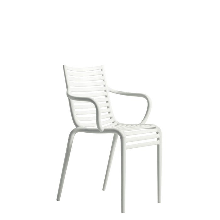 Chaise Pip-e avec accoudoirs — White