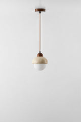 Suspension Davise en travertin et bois - packshot