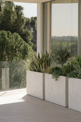 Jardinière rectangulaire extérieure Neyrua - Blanc - 100x35x80 cm