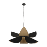 Suspension Lys Forestier, bois noir 100cm