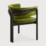 Chaise Volita, teck brun foncé, velours vert, métal bronze - vue de profil 2