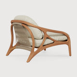 Fauteuil de jardin Vime, teck, cordon beige, bouclé beige - vue de profil