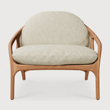 Fauteuil de jardin Vime, teck, cordon beige, bouclé beige - vue de face