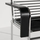 Fauteuil Sandows avec accoudoirs - vue de face, structure tubulaire minimaliste