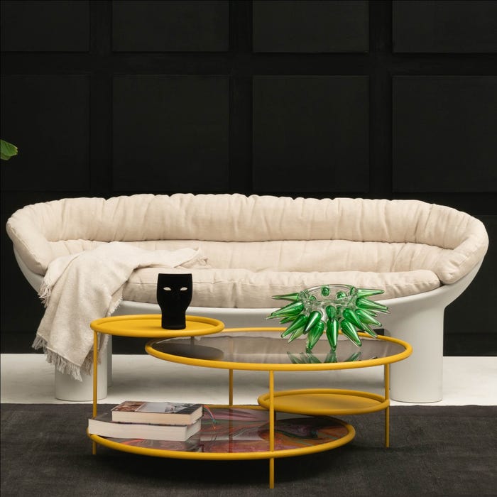 Table basse Sangaku — Yellow/texture anti-atlas
