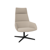 Fauteuil Dunas lounge dossier haut — Aluminium noir & Asis 132
