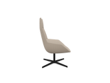 Fauteuil Dunas lounge dossier haut — Aluminium noir & Asis 132