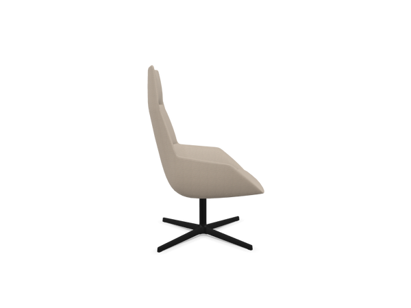 Fauteuil Dunas lounge dossier haut — Aluminium noir & Asis 132