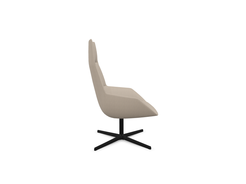 Fauteuil Dunas lounge dossier haut — Aluminium noir & Asis 132