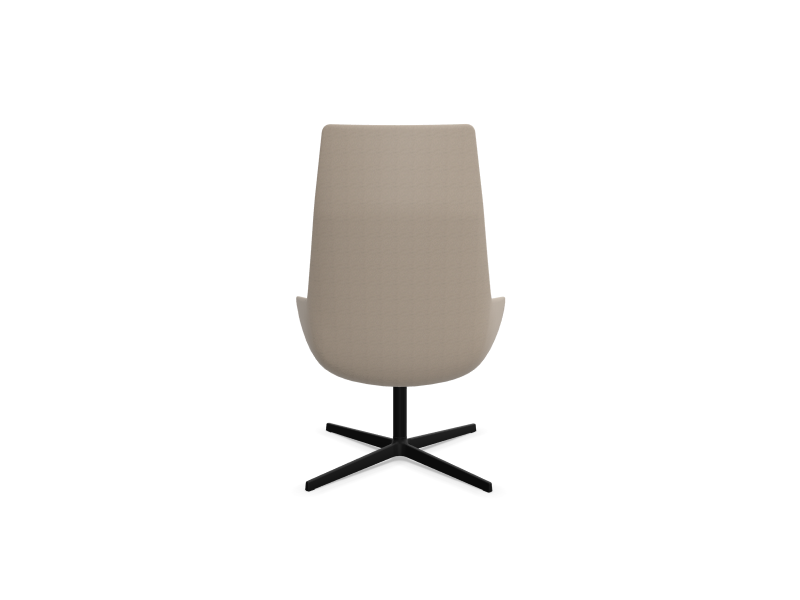 Fauteuil Dunas lounge dossier haut — Aluminium noir & Asis 132