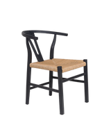 Chaise Rob Noir — Teck & corde naturel