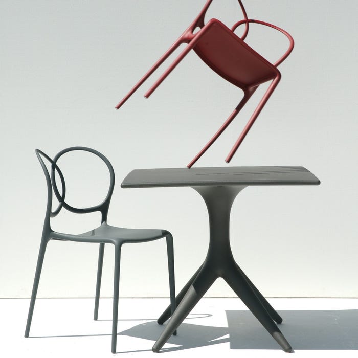 Chaise Sissi sans accoudoirs — Dark grey