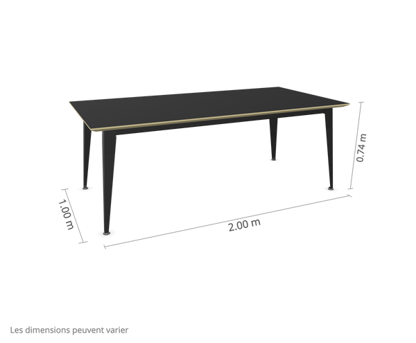 Table Don rallonge 150x90cm — Hêtre teinté & Epoxy
