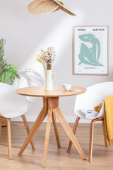 Table de cuisine ronde Ø80 cm en bois Sekiz