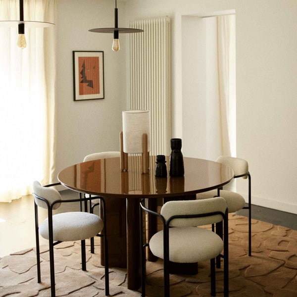 Table de diner JOE ronde — Laqué caramel