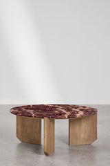 Table basse LAVINIA Marbre Rouge Cherry Gold