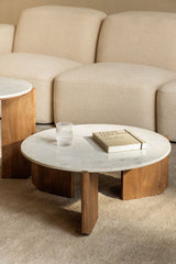 Table basse LAVINIA Marbre Blanc Banswara ambiance