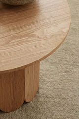 Table basse ronde Ø80 cm en bois Vinesey - détail plateau