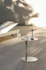Table d'appoint jardin Yannik gris acier