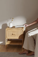 Table de chevet en rotin Yivisc