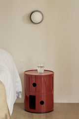 Table de chevet Babel - Vin Rouge, 2 Tiroirs