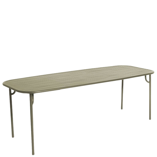 Table de diner Weekend - rectangle à lattes — Vert jade