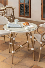 Table de jardin ronde Brielle Bistro Ø80 cm - Blanc Gardenia - vue principale