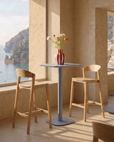 Table haute Zoilo bleu silvery