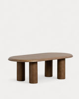 Table basse ovale Alhie en bois foncé