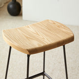 Tabouret haut DIEGO — Frêne et métal noir