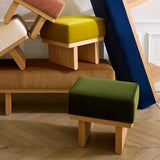 Tabouret ANCA dalila vert olive, vue de face