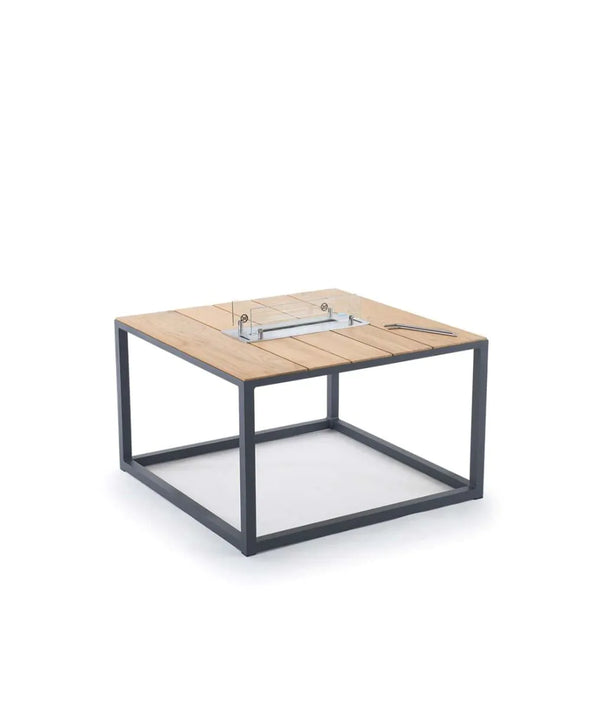 Table basse Fire — Carrée avec orifice et brasier