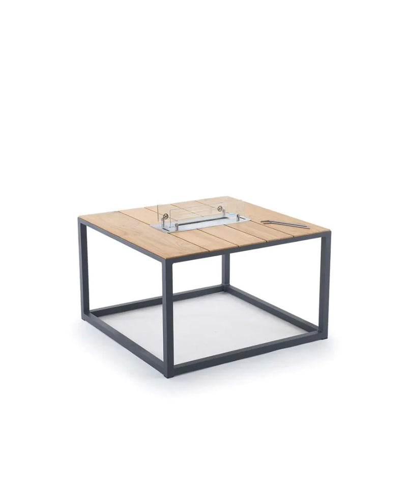 Table basse Fire — Carrée avec orifice et brasier