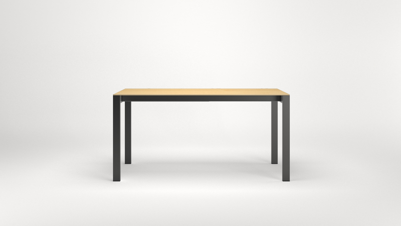 Table Punto à rallonge 100x100cm Noir — Hêtre teinté