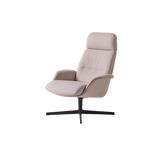 Fauteuil lounge Rever dossier haut coque tissu — Aluminium noir & Asis 132