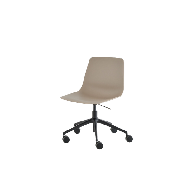 Chaise Varya XL 5 branches à roulettes & coque plastique — Aluminium noir & M82