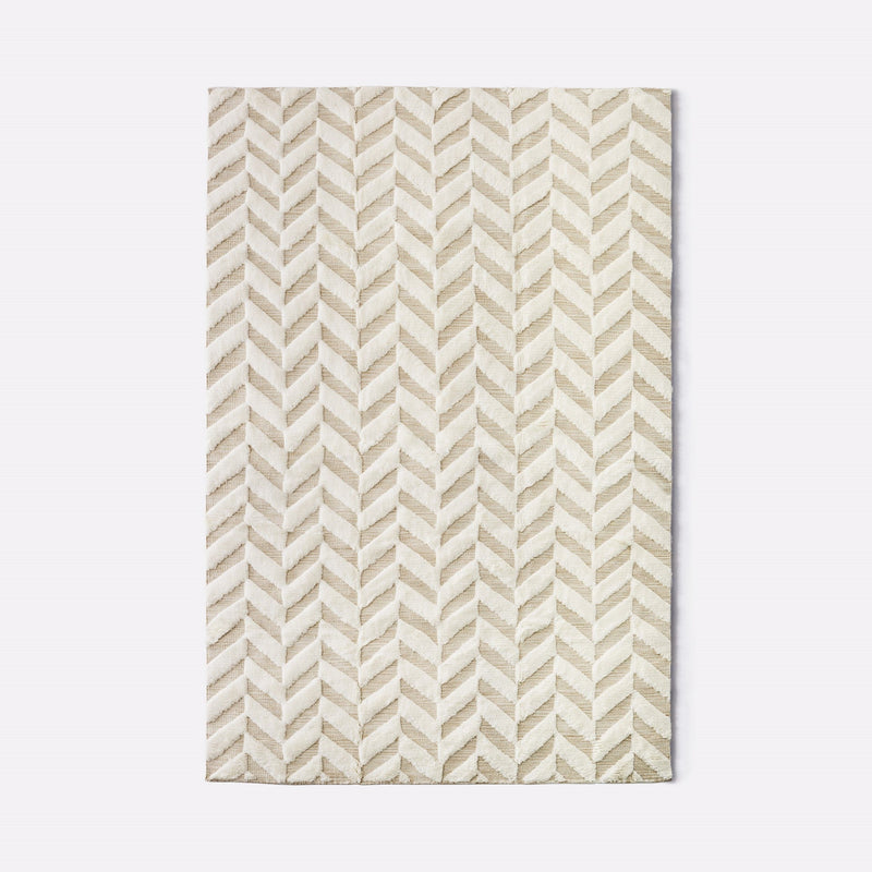 Herringbone White Tapis