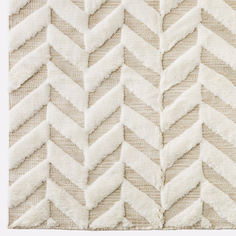 Herringbone White Tapis