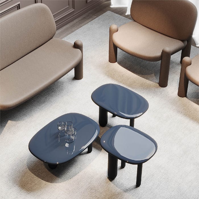 Table basse Tottori 3 pieds — Blue