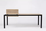 Table Punto à rallonge 100x100cm Noir — Hêtre teinté