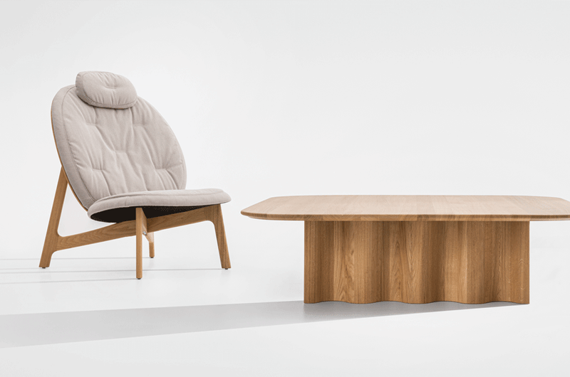 Table basse Curtain Couch (carré) — Chêne