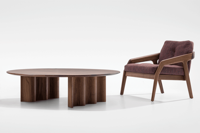 Table basse Curtain Couch (ronde) — Noyer américain