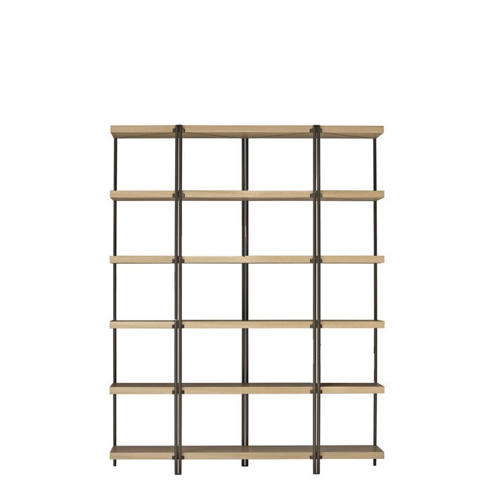 Etagère Zigzag — Natural oak, brass