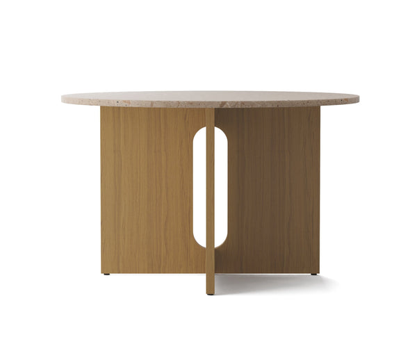 Table de diner Androgyne en marbre — Ronde Chêne naturel