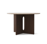 Table de diner Androgyne en marbre — Ronde Chêne foncé