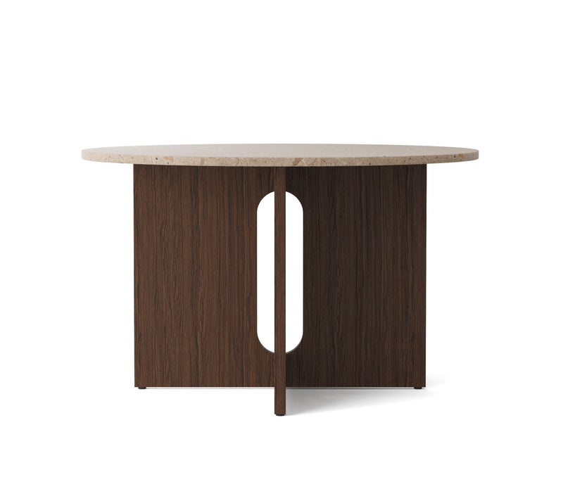 Table de diner Androgyne en marbre — Ronde Chêne foncé