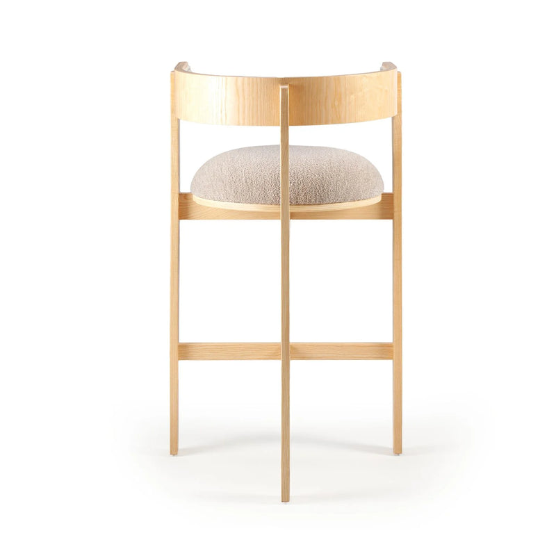 Chaise de bar Moulin — bouclê latte, beech 056-0