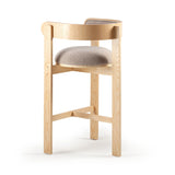 Chaise de bar Moulin — bouclê latte, beech 056-0