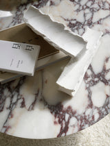 Table d'appoint Florence — White Viola Marble w. White Frame